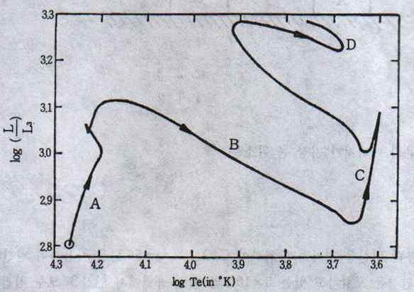 1 A 2 B 3 C 4 D 41. [ 그림 ] 은 H-R 도에서질량이 1M 인주계열성의진 화과정을나타낸것이다. 30. 주계열성의물리량중그값의차이가거의없는것은? 1 광도 2 중심밀도 3 색깔 4 중심온도 37.