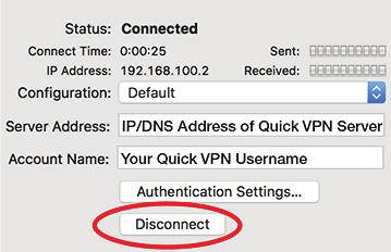 연결 / 끊기 Quick VPN 서버를연결하거나끊으려면, 시스템환경.