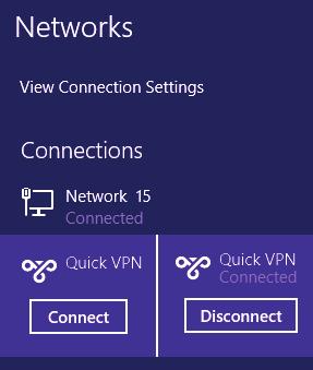 연결 / 분리 Quick VPN