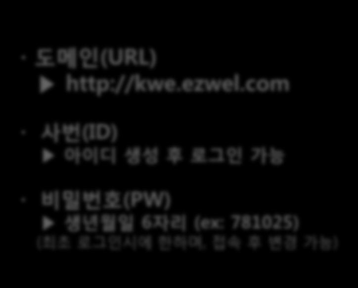 도메인 (URL) http://kwe.ezwel.