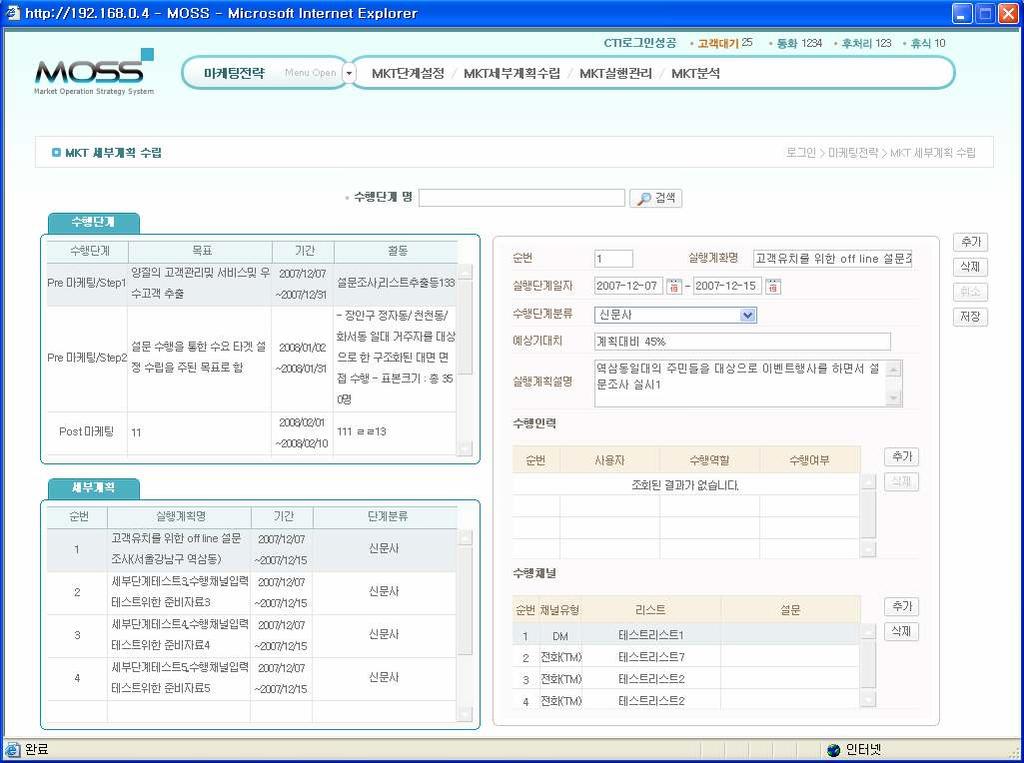 운영스크립트관리고객응대스케줄관리무정보관리안내정보관리리스트관리설문지관리사용자관리마케팅전략DB 관리보고서급전략II. 마케팅운영전략시스템소개 마 미래를향한 SOLUTION 4. 솔루션모듈구성도 마.