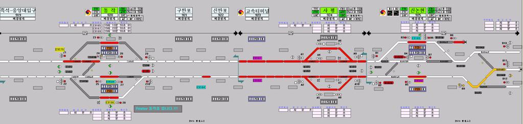 사고전동차의동작역출발시상황은 [ 그림 15] 와같다.