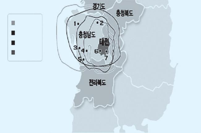 대전 M 방송권역 TV 표준 FM 음악 FM M.원효봉 표준 FM/TV 중계소.