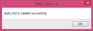 HDD 의용량이충분함에도가장큰 연속공간이충분하지않다면 ' 디스크조각모음 ' 을시도하여주십시오. VHD 파일은조각나지않은공간에만생성이가능합니다.