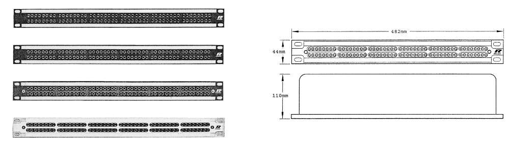 Patchbays Technical Data Specifications Contact resistance Switch contact resistance Insulation resistance Dielectric strength Frequency range Channel separation AES/EBU Signals (Digital) Handles