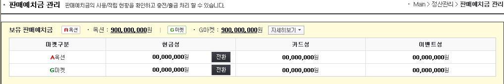 정산관리기능의개선 판매예치금전홖