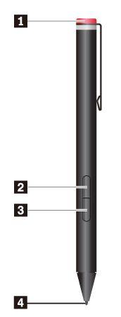 펜개요 1 엔드캡엔드캡의나사를풀고배터리를장착또는교체합니다. 2 오른쪽클릭버튼오른쪽버튼클릭동작을하려면펜팁으로화면을누른채로 1 초동안펜을잡고있거나화면에펜팁을갖다댄채로클릭버튼을길게누릅니다. 3 지우개버튼텍스트나그림을지우려면지우개버튼을길게누르고지우고자하는영역에펜팁을끌어놓습니다. 4 펜팁클릭하려면펜팁으로화면을누릅니다. 더블클릭하려면두번누릅니다.
