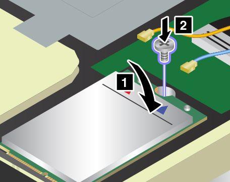 주황색케이블이카드의메인커넥터에연결하고파란색케이블은카드의보조커넥터에연결해야합니다. 11. 키보드를다시장착하십시오.