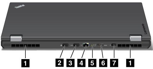 VGA(Video Graphics Array) 또는 HDMI (High-Definition Multimedia Interface) 커넥터에연결할수있는어댑터를지원합니다. 자세한내용은 " 외부디스플레이사용 " 33 페이지을참고하십시오. 4 통풍구 통풍구와내부팬은컴퓨터내부의공기를순환시키고냉각온도, 특히마이크로프로세서의냉각온도를적절하게조절합니다.