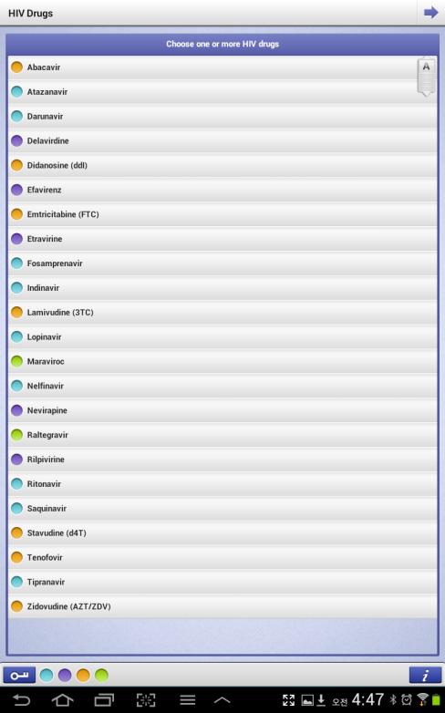 그림 17. inpractice HIV 앱. HIV 와관련한기술뿐만아니라본문내용과관련한가이드라인과논문에대한링크를제공하여유용하다. 당페이지를캡쳐하거나카피하여강의록을작성하고있다 ( 그림12). PC의킨글프로그램은텍스트복사기능을제공하므로강의록에복사하여이용할수있으며, 그림의경우에는 N노트와같은화면캡쳐프로그램을이용하면된다. 3.