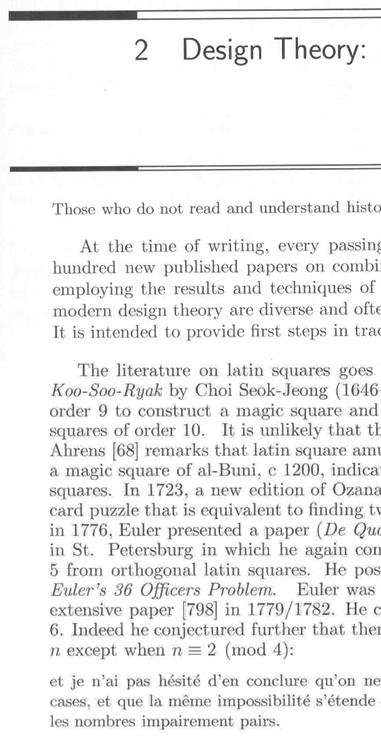 Section 1.2 Design theory: Antiquity to 1950 - 초반부 여름미국콜로라도에서개최된어느학회였다.