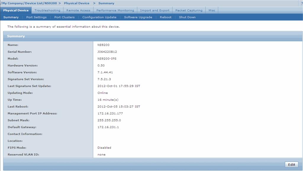 d 추가된 Sensor: [Device List( 장치목록 )] [<Device_Name>] 를선택합니다. [<Device_Name>] 노드에이 Sensor 의포트가표시됩니다. <Device_Name> 은추가한 Sensor 의이름을나타냅니다. e Sensor 가추가되면 Default Inline IPS( 기본인라인 IPS) 정책이활성화됩니다.