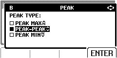 스코프 / 미터모드측정기능을선택합니다 2 PEAK.