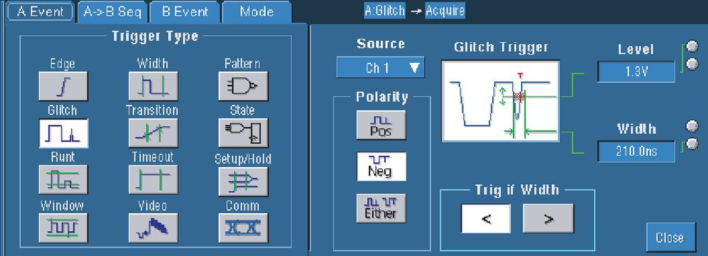 6. 5 단계에서확인한글리치를트리거하려면 Glitch Setup... ( 글리치설정...) 을선택합니다. 7.