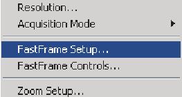 어플리케이션예제 4. FastFrame Setup...(FastFrame 설정...) 을선택합니다. 4 5. 프레임카운트를 50 으로설정합니다.