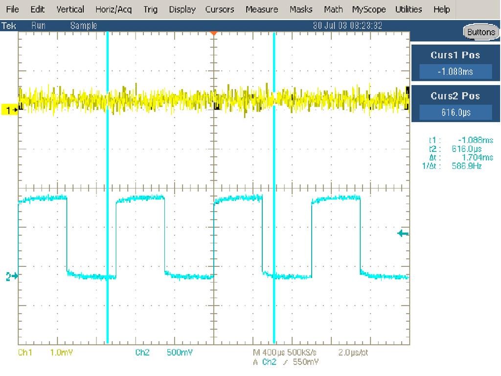 Waveform Handle( 파형핸들 ): 클릭하여끌면파형의수직위치를변경할수있습니다. 핸들을클릭한다음범용노브를사용하여위치및스케일을변경할수있습니다.