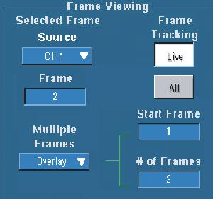 5. Frame Viewing( 프레임보기 ) 콘트롤을사용하여보려는프레임을선택합니다. 5 6. 서로중첩된여러프레임을보려면 Overlay( 중첩 ) 를선택합니다. 6 7.