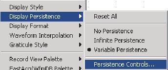 Infinite persistence( 무한대지속 ) 는획득표시설정중하나를변경할때까지레코드포인트를지속적으로누적합니다.