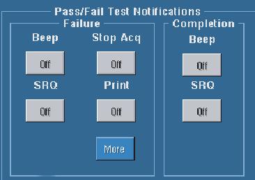 . Pass/Fail Setup( 합격 / 불합격설정 ) 탭을선택한다음합격 / 불합격매개변수를설정합니다.