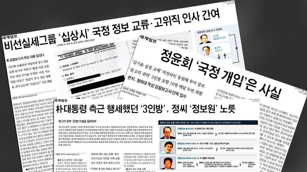 국민이아닌비선과함께하는보수정부 정윤회국정개입사건등 - 민간인부부의국정개입