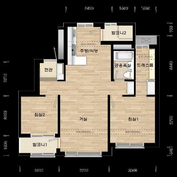 Unit Plan 의정부민락 A-BL / A 전용.97 m 80 세대 세대별주택면적 전용면적주거공용면적기타공용면적.9700m 0.0m.09m 가족과점점점더가까워지게하고사랑은점점점더커지게합니다 Key Map 0 0 0 0 0 주출입구 N 주차장면적 0.