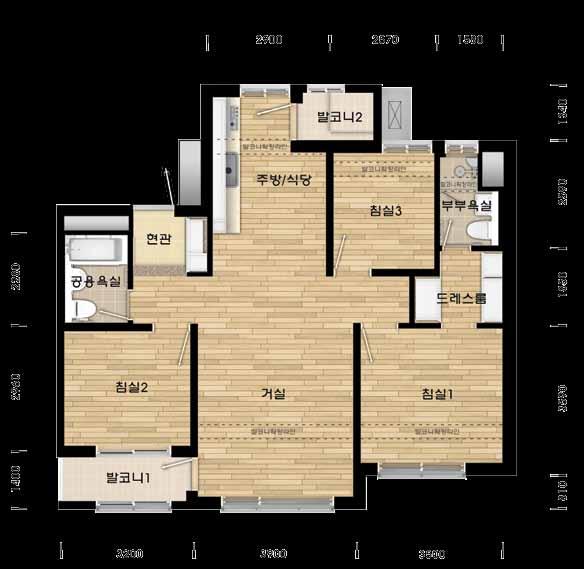 Unit Plan 의정부민락 A-BL 6 / 7 9A 전용 9.9 m 96 세대 세대별주택면적 전용면적주거공용면적기타공용면적 9.900m.69m.76m 짜투리없는공간구성, 더높아진공간효율성와이드한생활로리셋되다 0 0 0 0 0 주출입구 NKey Map 주차장면적.7 m 약면적.