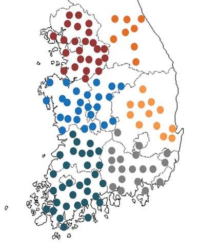 8. 시공실적 년도별 (2017.12 월기준 ) 구분 개소 시공연장 (B=7.0m) 면적 ( m2 ) 시공분포도 2006~2016 년 318 373.2 km 2,619,140 2017 년 39 54.5 km 381,500 총계 357 427.