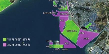 되었는데, 2차에걸쳐 LNG기지 5개지구 3.799km2, 송도지구 48.935km2가반영되었다. 송도지구는 1990년매립승인이래 20년이지난현재까지인천시가공영개발로총괄시행자가되어추진해왔기때문에민간매립사업에따른개발이익이외부로유출되는것을막았고, 행정행위의일관성과강력한집행력으로계속사업이가능했다. 2 송도지구매립착수송도신도시사업을위해최초로공유수면 17.