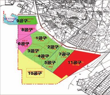 시화호방조제사이에 1992년부터매립하여만드는발전용지 3.799km2가계획되어있고, 이중 1.37km2는한국가스공사의해상기지 ( 인천LNG생산기지 ) 이다. 인천경제자유구역송도지구를조성하기위한매립공사가처음시작된 1994년도인천직할시의행정구역면적은 339.4km2, 인구 2,144,350명이었다.