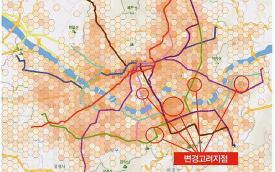 [ 그림 Ⅱ-11] 서울시심야버스노선도 스마트폰이대중화되면서 GPS 기반의데이터가증가하고,