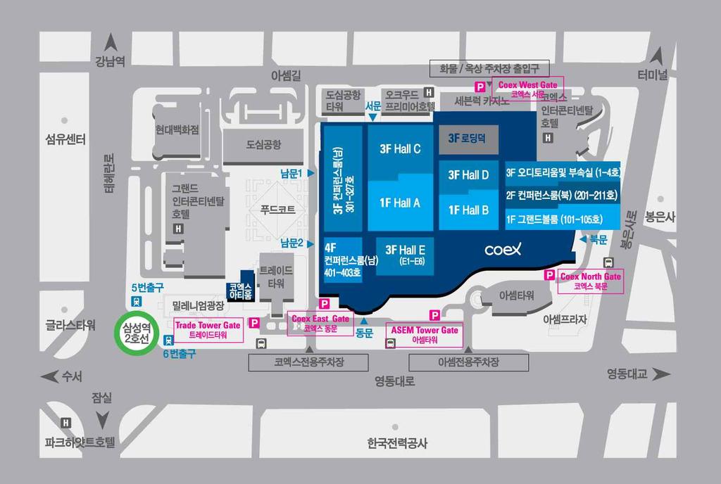 1. 주차안내 (1) 전시준비및철거기간중작업용화물차량무료주차서비스 전시품반입 ( 출 ) 과장치 / 철거공사를위해전시장내로진입하고자하는작업용차량은코엑스서문화물 주차장 (Gate 3) 을이용하셔야가능합니다. 나머지게이트는지하주차장으로연결되오니유의하시기바랍니다.