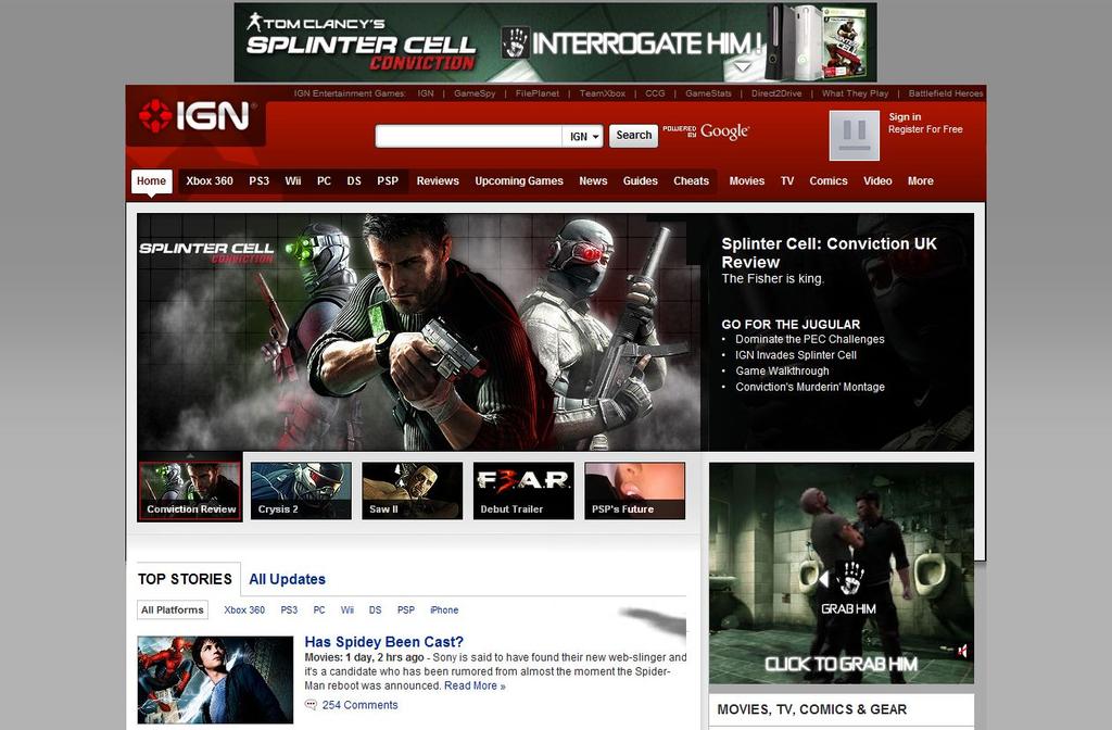 유비소프트 Splinter Cell conviction AD Format : Expandable Banner * URL :http://www.eyeblaster.com/creative_zone/splintercell/index.