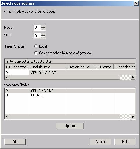SIMATIC Manager File -> New -> "PLC Copy" 이름을입력하십시오. 2. CPU 를 STOP 으로스위치시키십시오. 3. PLC -> Upload Station 메뉴를선택하십시오. 다음에나오는화면에서 Update 버튼을누르고 CPU 를선택하십시오. 4.