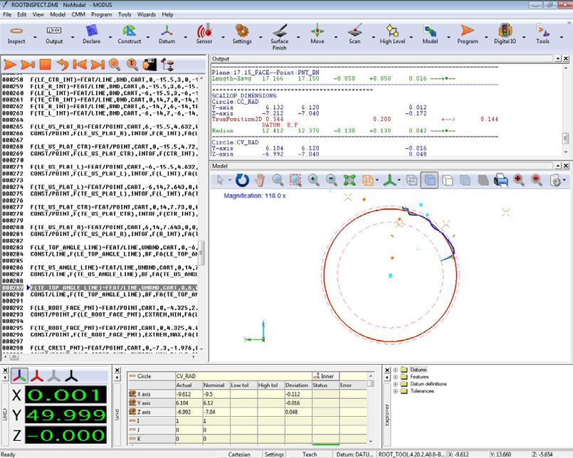MODUS Equator는 측정 루틴을 완벽한 그래픽으로 표시하는 간편한 사용자 인터페이스를 통해 포괄적인 3차원 계측 기능을 제공합니다.