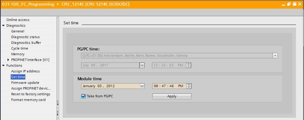 ( Functions Assign IP address) fi Set time 에서 CPU