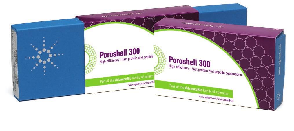 Poroshell 300 이컬럼의특별한입자기술은큰 intact 단백질의역상분석을개선합니다. Poroshell 300 은 300Å 의 pore 크기를가지는반면에, 더큰 pore 크기를가진컬럼처럼작동하며, 더많은고분자량 (50kDa, mabs 의경우 150kDa) 을가진생체분자를처리할수있습니다.