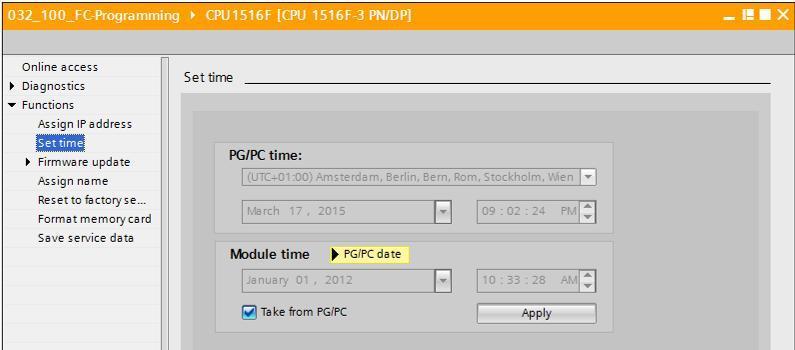 ( Functions Assign IP address) "Set time" 에서 CPU 시간을설정할수있습니다.