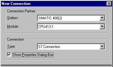 "Station 과 "Module 필드에서연결이될프로그램가능한모듈 ( 연결파트너또는소위리모트스테이션 ) 을선택합니다. 4. Type 필드에서연결종류 ( 예 : S7 단일시스템연결 ) 를선택합니다. 5.