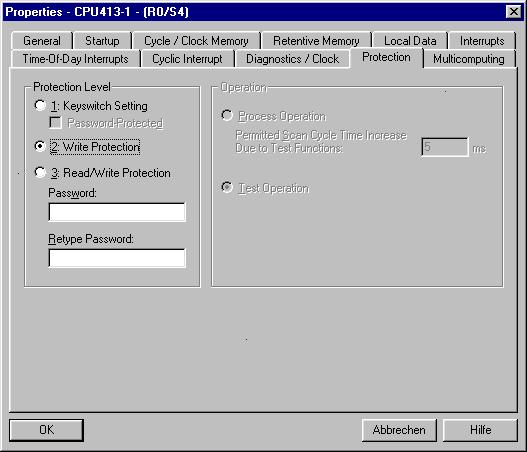 CPU 파라미터 : 액세스보호개념 Date: 2002-02-23 File: PRO2_11e.24 Information and Function 이대화상자에서 CPU 를권한없는액세스에서보호하기위해 3 가지보호수준중한개를선택할수있습니다.