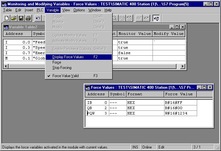 S7-400 에서의강제 Date: 2002-02-23 File: PRO2_11e.27 Information and Forcing Forcing 기능을이용해 S7-400 에서사용자프로그램변수에대한미리정의된값을설정할수있습니다. 강제에대한참고 "Force" 기능을시작하기전에같은 CPU 에서이기능을동시에실행하는사람이없도록해야합니다.