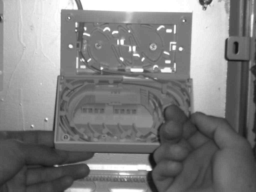[ 그림 4-115] 접속판에광섬유심선고정 6) 접속은구내용광케이블접속공법 ( 융착접속,