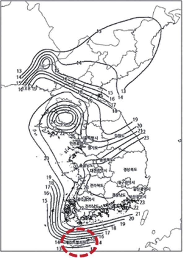 재현주기별국가지진위험지도 자료 : 소방방재청 (2013), 국가지진위험지도공표 ( 소방방재청공고제 2013-179 호 ) 과거지진원자료등을이용하여지진발생위험지역을분석한사례들을비교해보면 ( 재현주기 4,800