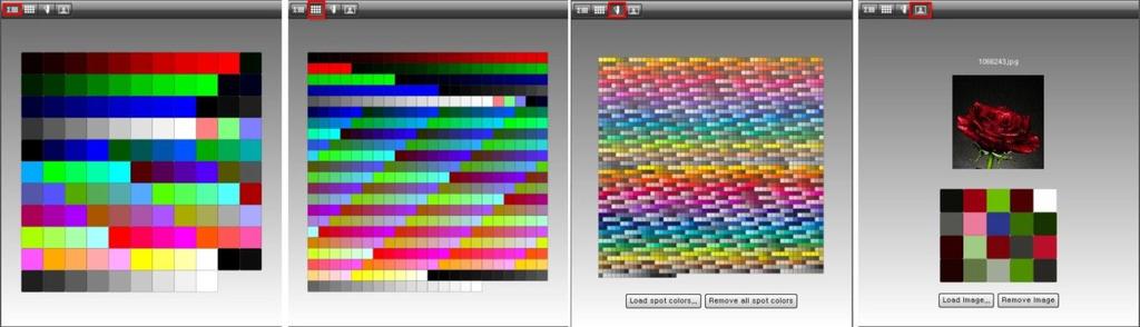 * Defaulf Patches 119개. 220개. 478개의패치를선택할수있습니다. * Patches form spot color 제공된 PANTONE xxx.cxf 파읷을선택해최대 2618개패치를추가로측정할수있습니다. *Patches form image 이미지를불러와이미지에있는색상 20개로조합하여프로파읷작성시측정할수있습니다.