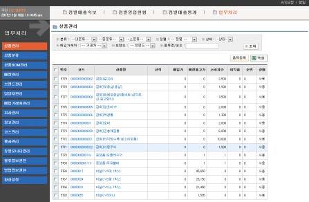 매장관리 상품관리 공지사항 매장정보