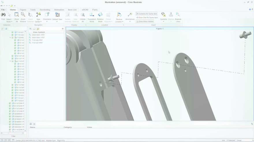 3D 테크니컬일러스트레이션생성 3D CAD 설계를활용하여강력한 3D 일러스트레이션생성 문제점 3D 일러스트레이션은제작시간이오래걸리고유지관리가힘들며최신 3D 모델과동기화되지않을때가많습니다. PTC Creo 로이문제점해결실시간 3D 모델을기반으로정확하고간편하게관리할수있는일러스트레이션과횡단면을빠르고쉽게생성합니다.