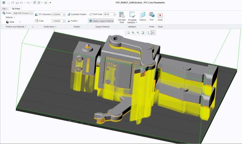 필요한빌드및지원재료수량계산 * * 해당기능은 Stratasys