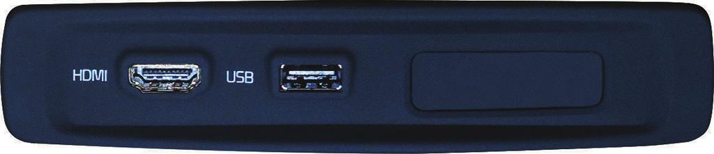 25 조작 방법 및 구조_21.5 후석 모니터 미러링 HDMI 케이블을 단자에 연결합니다. (별도의 연결 케이블은 제공되지 않습니다.) 통합컨트롤러의 모드 버튼①을 눌러 미러링 모드로 전환한 후 이용합니다.