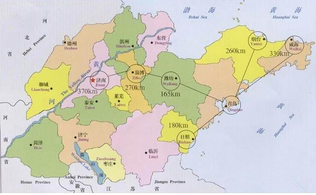 山東省 면적 : 157,100km 2 ( 중국전체면적의 1.