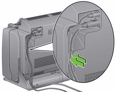 7. 전원코드와 USB 케이블을스캐너뒷면의라우팅채널에연결합니다. 스캐너켜기 1. 스캐너에토글전원스위치가있는경우스캐너뒤쪽의토글버튼을눌러스캐너를켭니다.