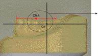Fig. 3. Measurement of distance between CMA and CA.